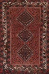 Vintage Rug 4×7 ft.Oriental Qashqai Hand-Knotted Wool Low Pile Living Room Rug