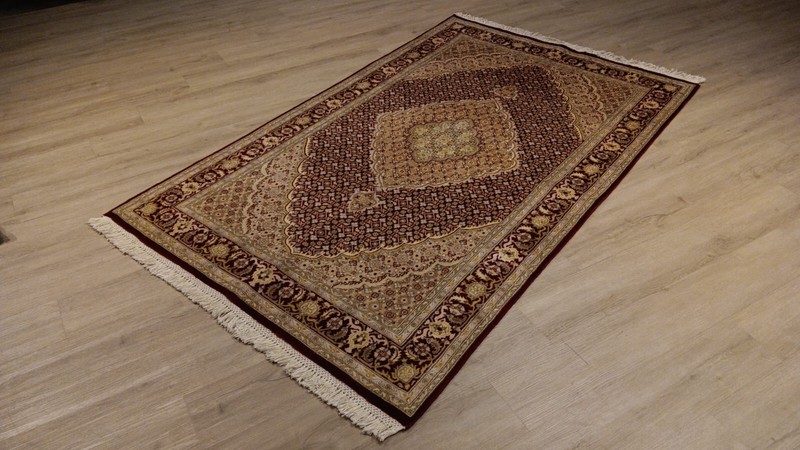 5x7 MEDALLION TABRIZZ INTRICATE HANDMADE-KNOTTED WOOL/SILK RUG 580306 gallery