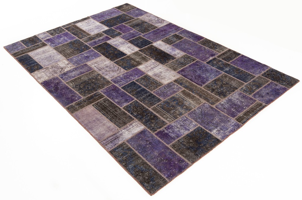 Vintage 319x219 cm Patchwork Hand Knotted Oriental Rug Carpet Blue gallery