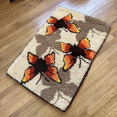 ✨Mid Century Hippie Butterfly Swag Rug Vintage 1970s