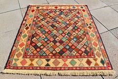 Genuine Wool Soumak Kilim 2’7×3’1 ft Caucasian Wonderful Soumak Woven Kilim Rug