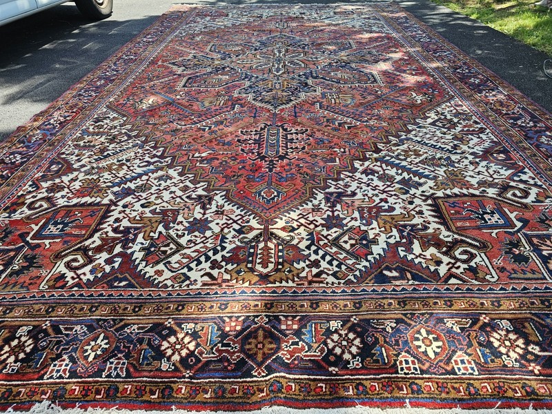 11 x 19.6 ANTIQUE VEG DYE FINE HERIZ VINTAGE SERAPI USHAK KAZAK CAUCASIAN gallery