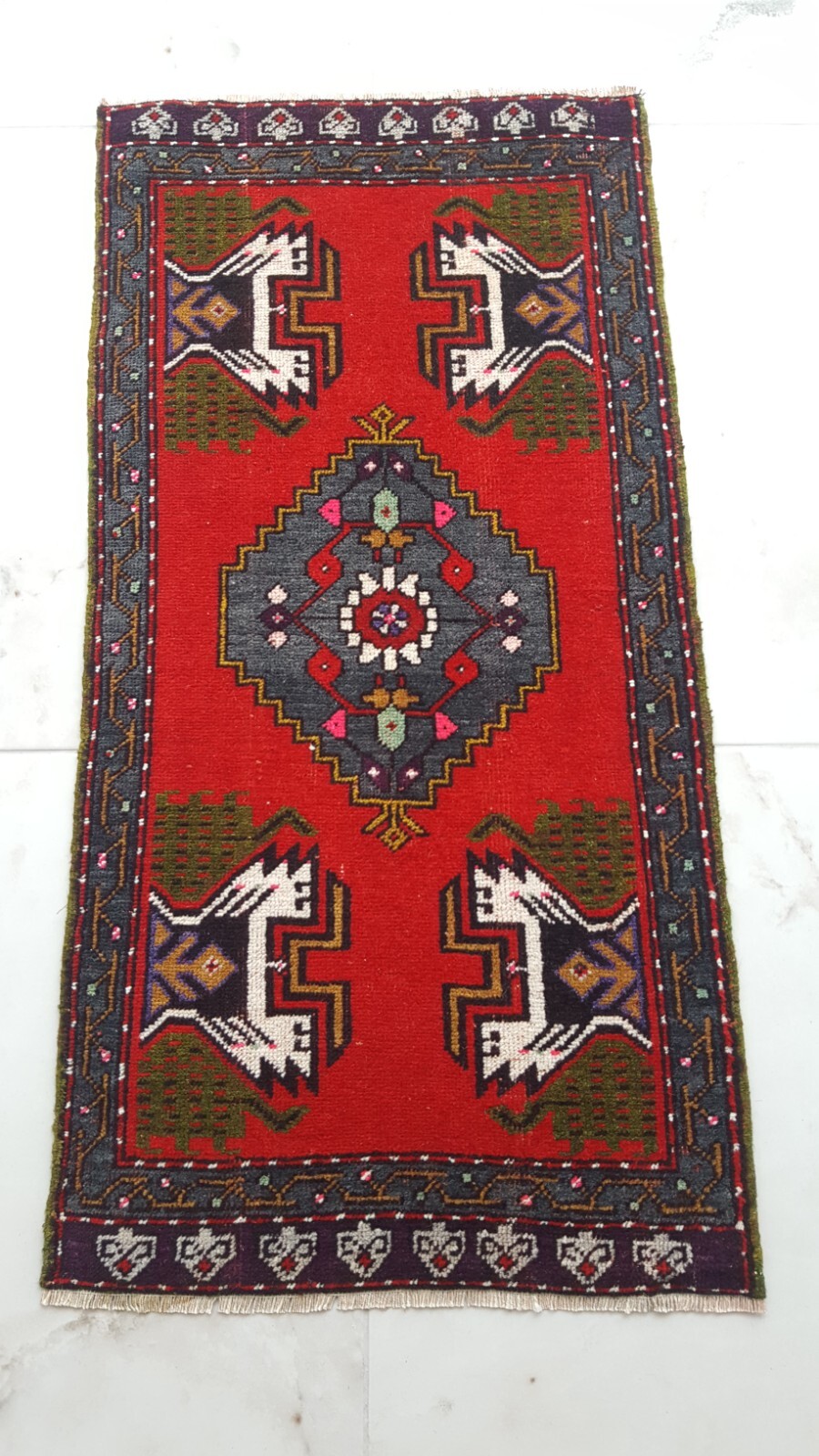 Multicolor Vintage Rug, Hand Knotted Decor Rug, Luxury Decor Rug, Natural Rug gallery