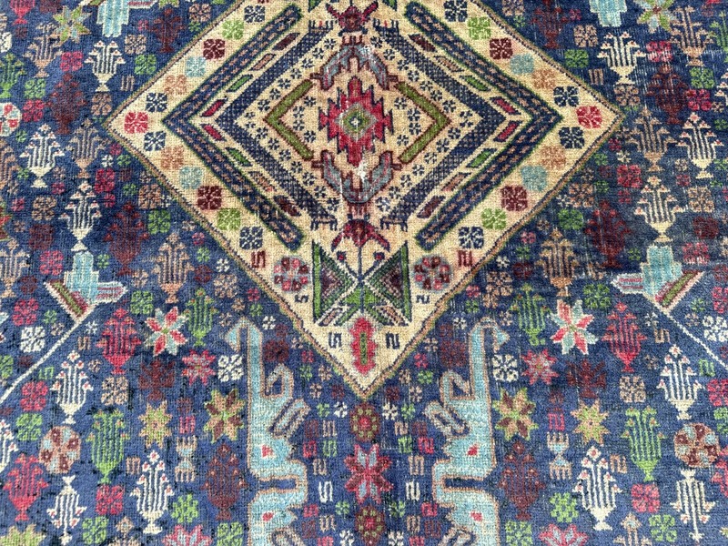 Vintage Afghan Baluchi Rug 4'7x9 ft – Distressed No Pile Tribal Wool Area Carpet gallery