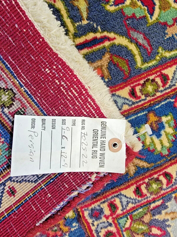 Antique Oriental Hand-Knotted Wool Area Rug Red/Blue 9'6" x 12'9" gallery