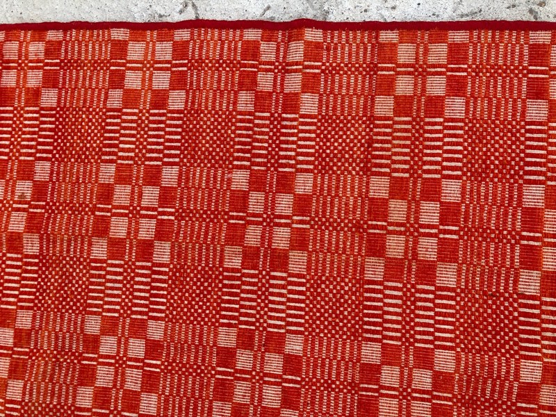 Vintage Handmade Geometric Traditional Wool Flatweave Rug 203x194 cm gallery
