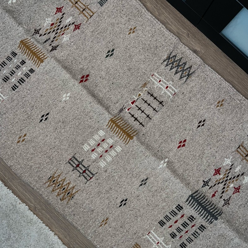 Algerian Amazigh Traditional Rug Beige w/ brown & black From the M'zab Valley gallery