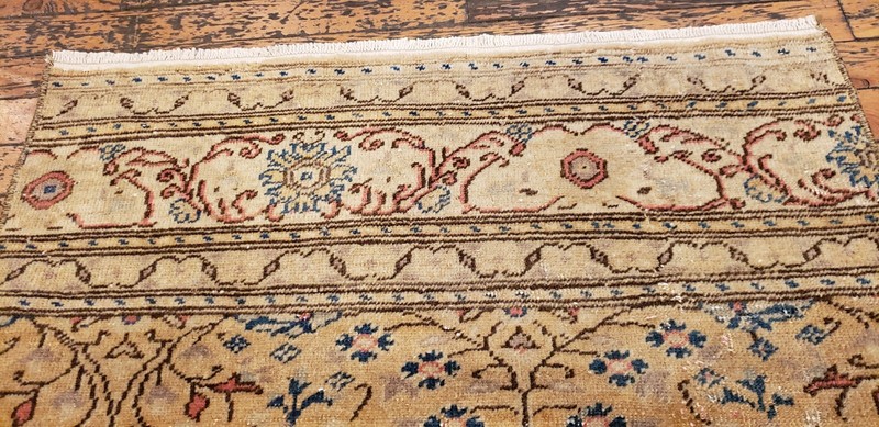 Beautiful 1930-1939's Antique Wool Pile 2'3"×9'5" Henna Natural Dye Bunyan Rug gallery