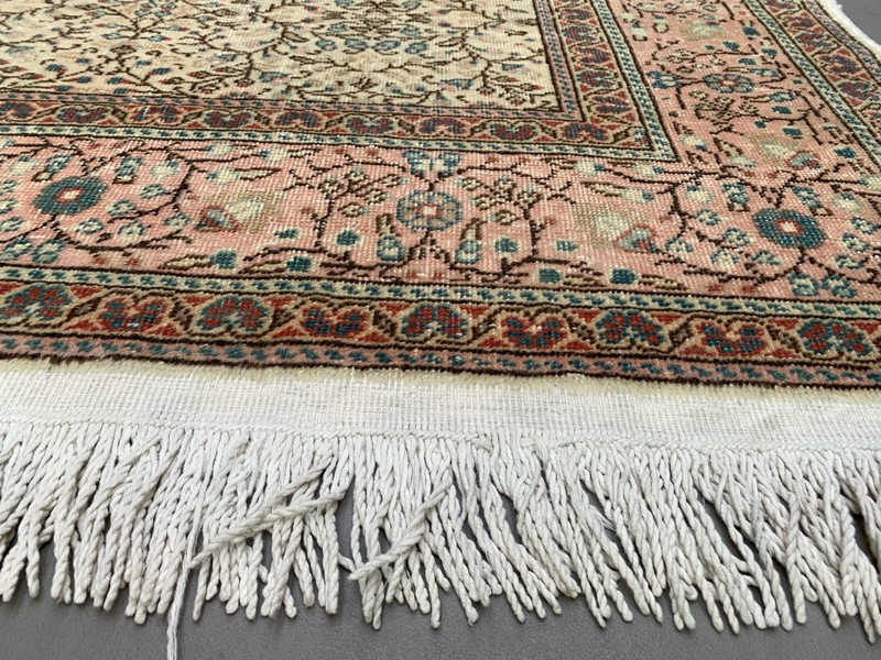 Vintage Square Turkish Rug 245x200 cm, Tribal Wool Carpet Large gallery