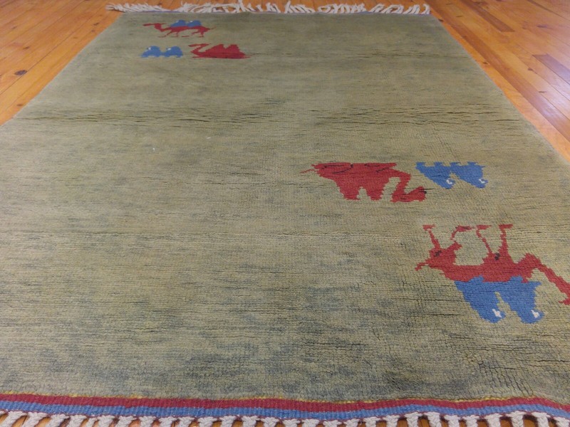 Genuine Vintage 1940-1950s Natural Dyes Wool Pile,Gabbeh Rug 3’9” x 6’ gallery