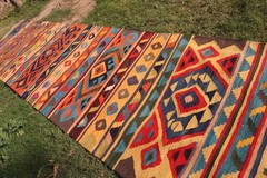 340 X 80cm Stunning Natural Vegetable Dye Contemporary Multi Color Turkish Runer