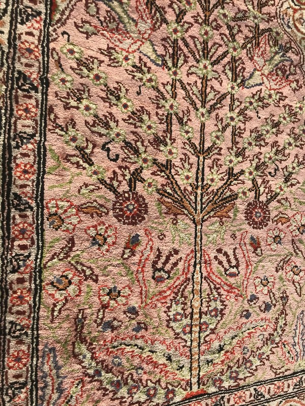 AN AWESOME COLOR COMBINATION ON TURKISH PRAYER SILK RUG gallery