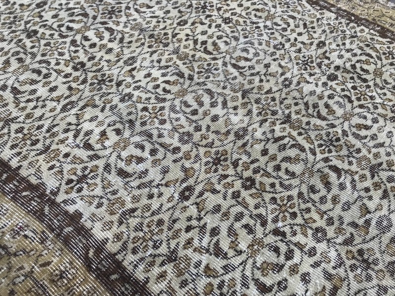 Bohemian Area Rug Handmade Wool Rug Turkish Vintage Traditional Rug 4,4 x 7,7 ft gallery