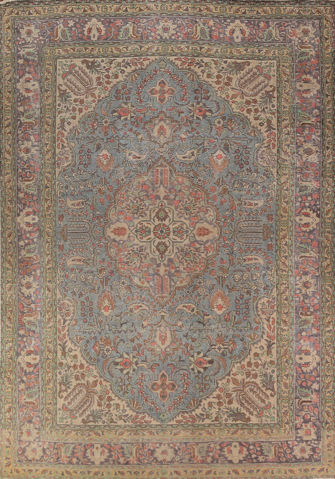Light Blue Handmade Area Rug 8x11 Over-Dyed Traditional Living Room Carpet gallery