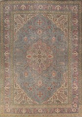 Light Blue Handmade Area Rug 8×11 Over-Dyed Traditional Living Room Carpet
