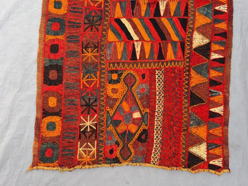 Vintage Afghan Hand Woven Sumak Kilim Rug 2.8x4.6 ft Colorful Tribal Wool Carpet gallery