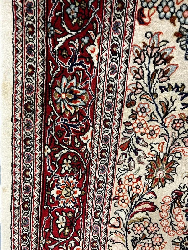 Oriental Floral Fine Turkish 4' 1" x 6' 10" Beige Hand Knotted Area Rug gallery