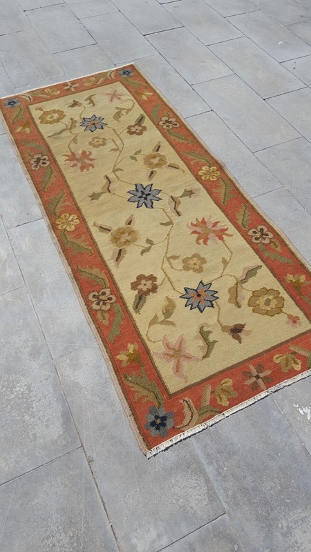 Antique Long Scandinavian Rug Handmade Kilim Carpet Rug Tropical Gargen Rug Xo gallery