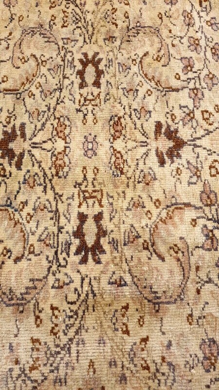 Rare Antique 1940-1950's Distressed Wool Pile Muted Dye Oushak Area Rug 7x10ft gallery