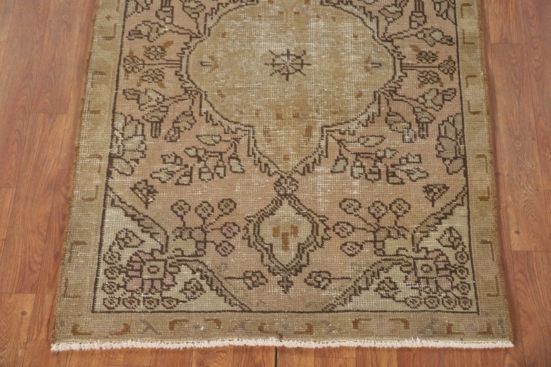 Muted Distressed Traditional Wool Rug Vintage Hand-made Foyer Carpet 3x5 gallery