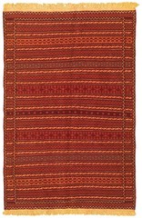 Vintage 3’4″ x 5’1″ Traditional Wool Hand Woven Oriental Area Rug