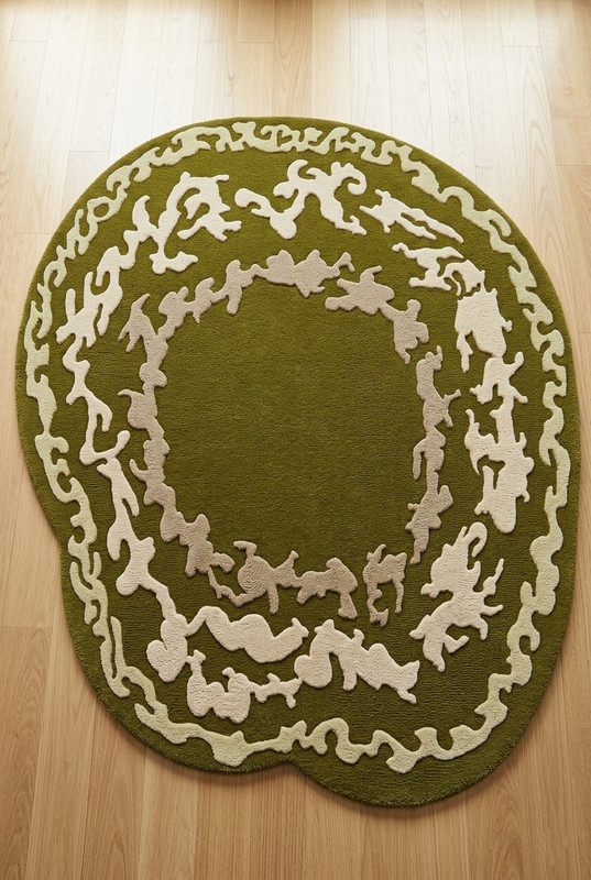Mordern Abstract Irregular odd shape unique Wollen Designer Tufted area rug gallery