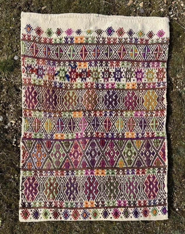 Yörük Tribal Women’s Embroidered Kilim Dowry Bag Afyon Turkey (138 cm x 100 cm) gallery