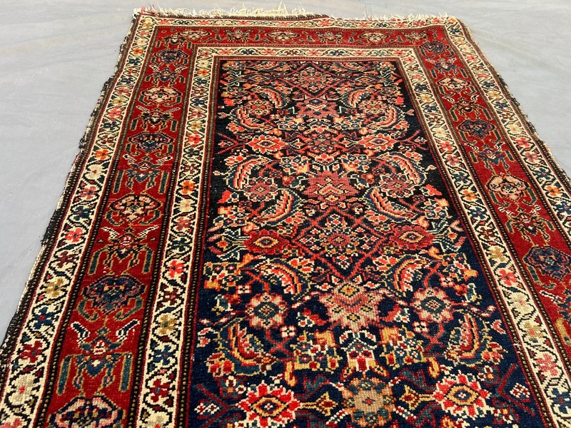 Antique Turkish Inspired Runner Rug 3'6x12'5 Ft Faded Wool Hallway Rug 1900s Rug gallery