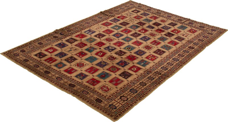 Vintage Geometric Area Rug 6'7" x 9'3" Traditional Hand-Knotted Wool Carpet gallery