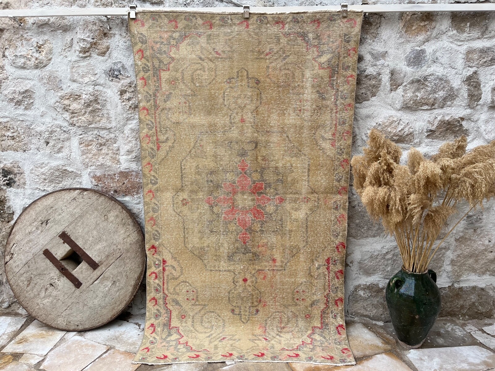 Hand-Knotted Vintage Carpet 5x8 Beige Wool Traditional Area Rug Muted Anatolian gallery