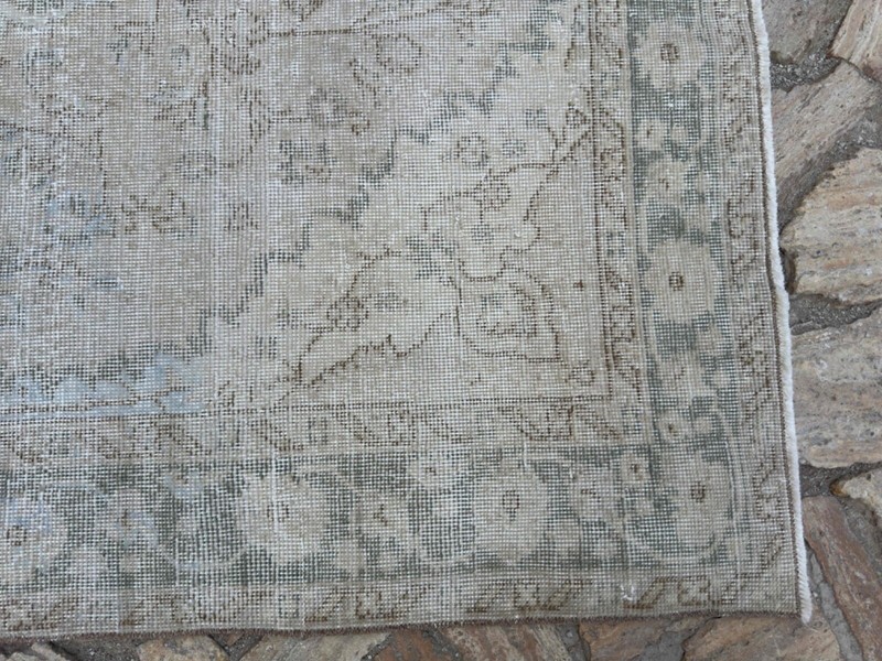 Hand-Knotted Large Turkish Rug 5x10 Beige Wool Traditional Area Carpet Muted gallery
