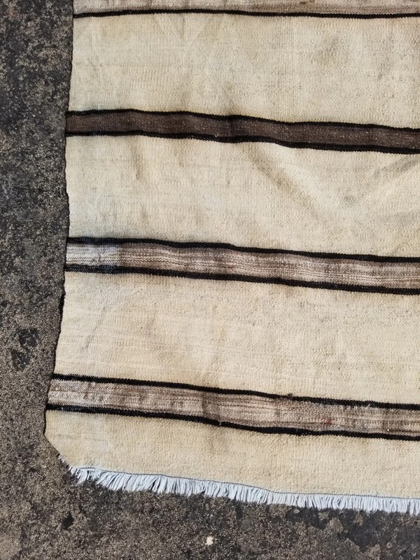 Vintage Traditional Handmade Turkish Striped Wool Multicolor Kilim 6.5x3.7 ft gallery