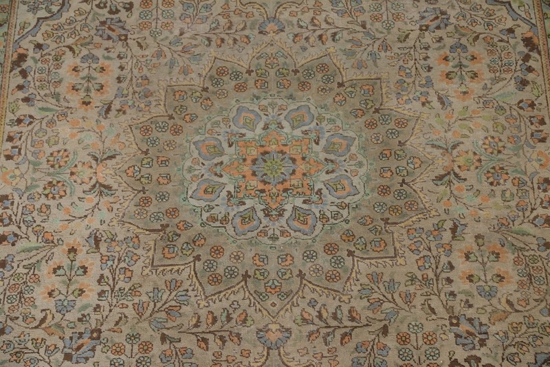 Vintage Distressed Over-Dyed Rug 8x11 Wool Hand-knotted Floral Traditional Rug gallery
