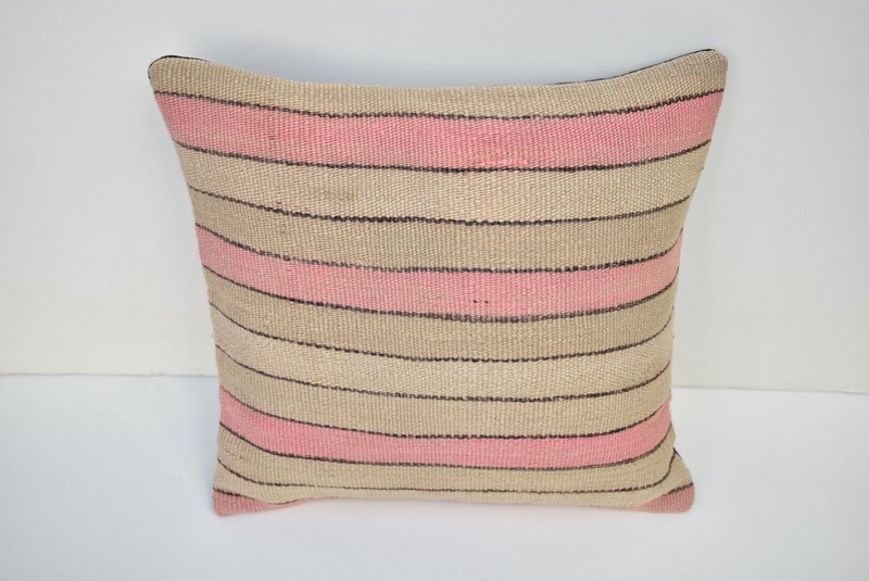 Vintage Turkish Kilim Pillow Cover 15 x 15 Throw Pillow Cushion Cover Handmade gallery