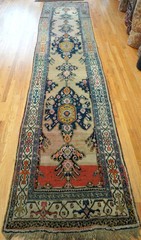 Antique Caucasian Gharah-bagh Runner Hand Knotted Wool Hallway Rug 3’6″ x 16′