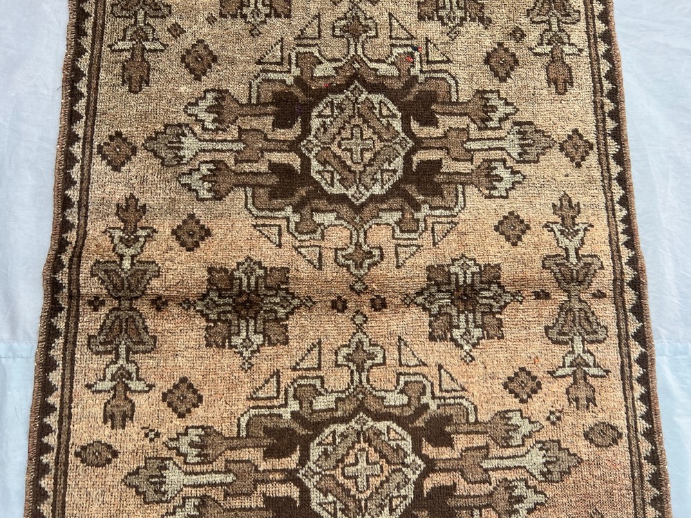 2'7 x 3'11 ft Vintage Afghan Rug Hand Knotted Wool Terracotta Tribal Carpet