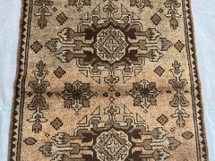 2’7 x 3’11 ft Vintage Afghan Rug Hand Knotted Wool Terracotta Tribal Carpet