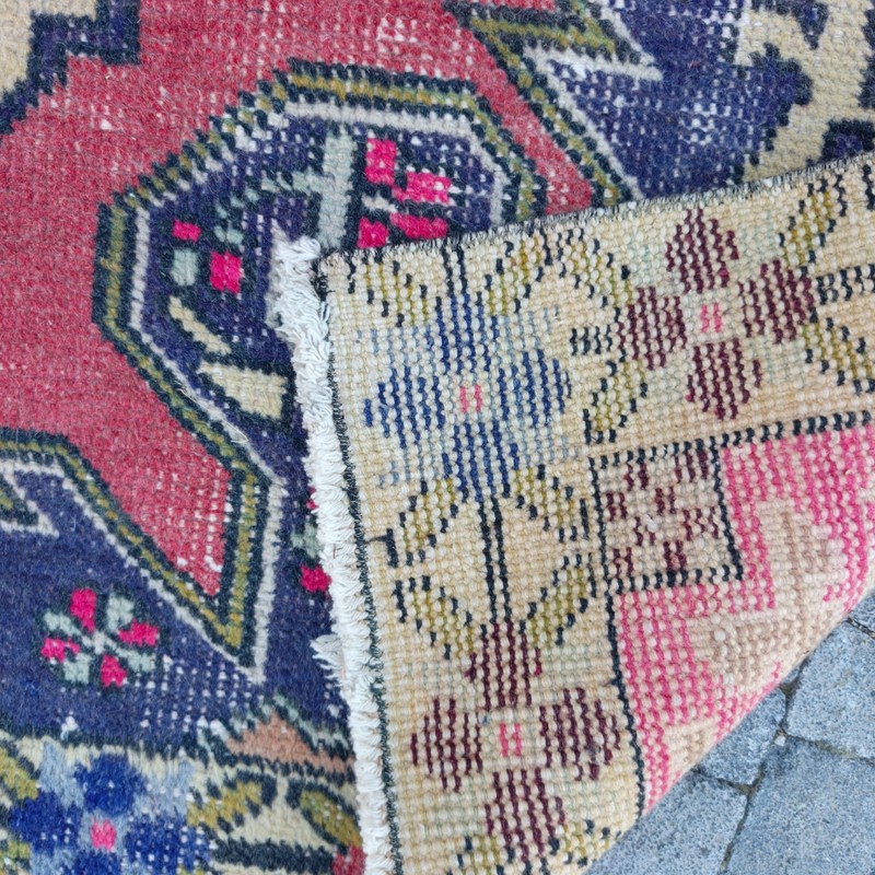 Cappadocian Turkish Vintage Area Rug 3.94 x 7.28 ft , 4x7 Handmade 120 x 222 cm gallery