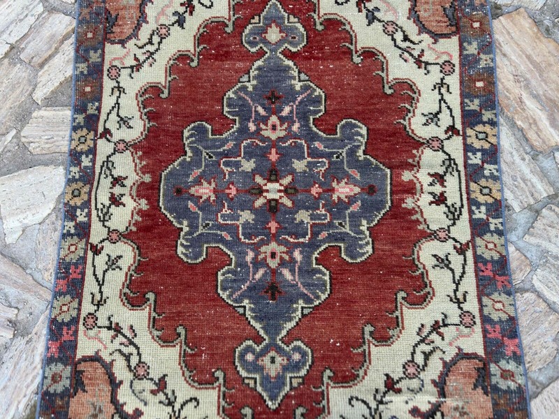 Hand-Woven Area Oushak Carpet 3x7 Pale Orange Wool Traditional Rug Home gallery