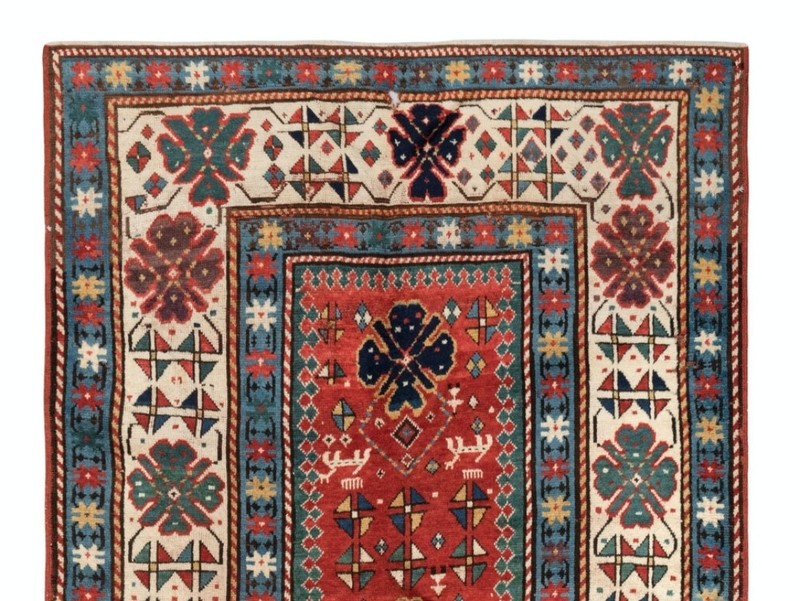 5x6.6 Ft Antique Caucasian Kazak Rug, Circa 1870 gallery