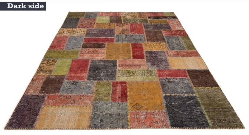 Patchwork 254x176 cm Hand Knotted Oriental Vintage Carpet Rug gallery