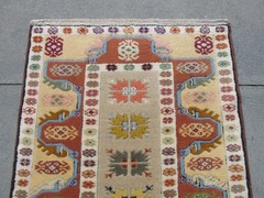 Authentic Vintage Turkish Milas Runner – Hand-Knotted Wool Geometric Tribal Rug