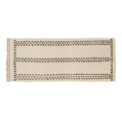 Minimalist Striped Kilim Rug Runner, Neutral Turkish Kilim Runner, 4’0″ x 12’6″