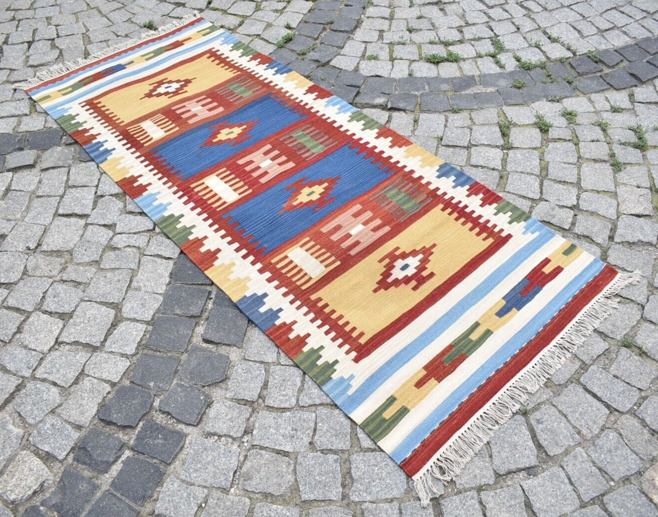 Turkish Runner Rug 33'' x 80'' Anatolian Hallway Kilim Flat Woven Corridor Rug gallery