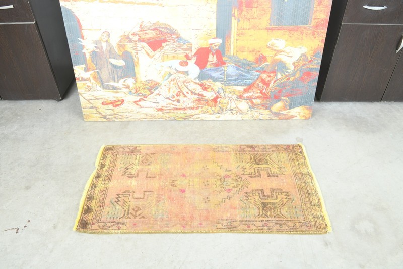 2x3 Turkish Door Mat Rug Hand-Knotted Mini Carpet Vintage Small Rug Boho,706 gallery