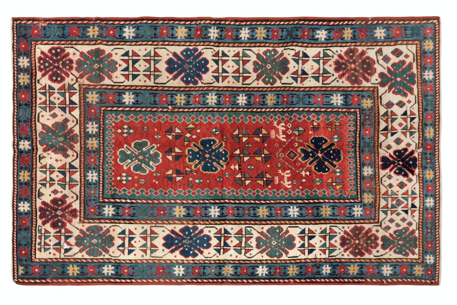 5x6.6 Ft Antique Caucasian Kazak Rug, Circa 1870 gallery