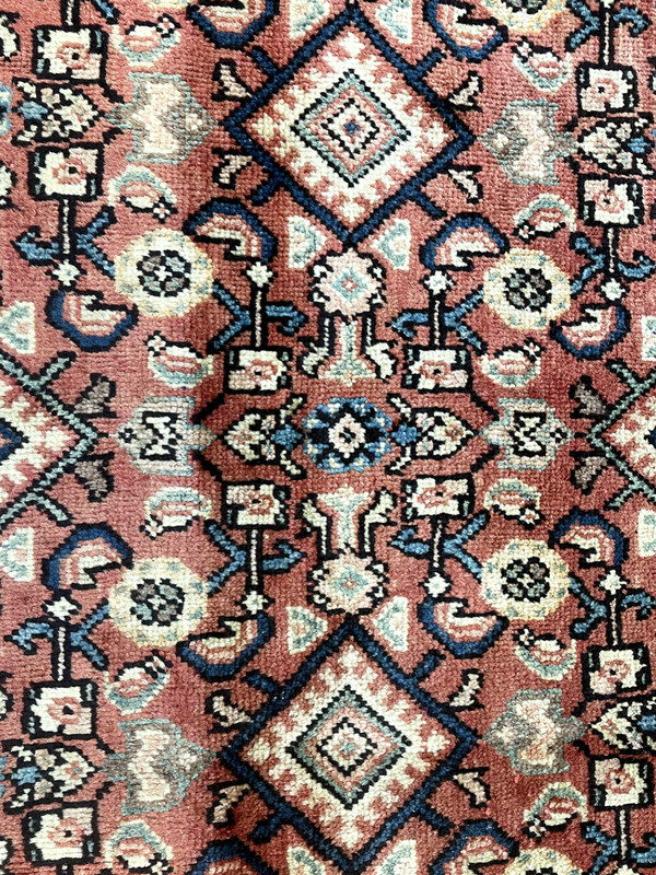Antique Oriental Hand-Knotted Wool Area Rug Terracotta/Beige/Blue 8'11" x 12'7" gallery