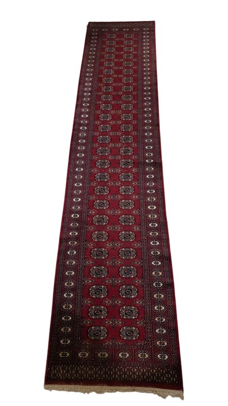 Aprx 2.5 X 12 Afgahn Hand Knotted Turkmen Bokhara Rug Antique Runner Wool Carpet gallery