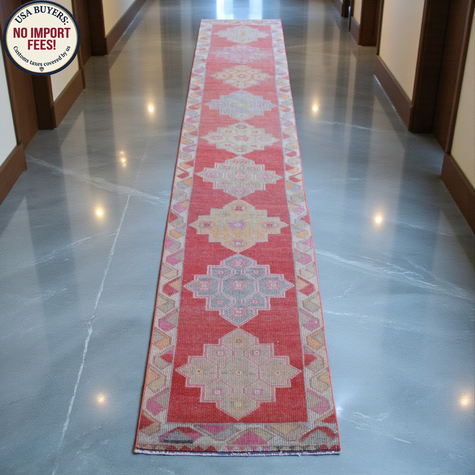 3x11 Runner Antique Turkish Rug Hand Made Long Hallway Rug Kitchen Decor Rug gallery