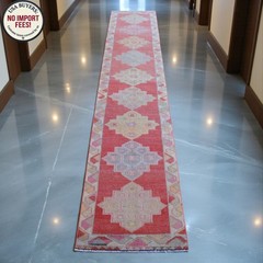 3×11 Runner Antique Turkish Rug Hand Made Long Hallway Rug Kitchen Decor Rug
